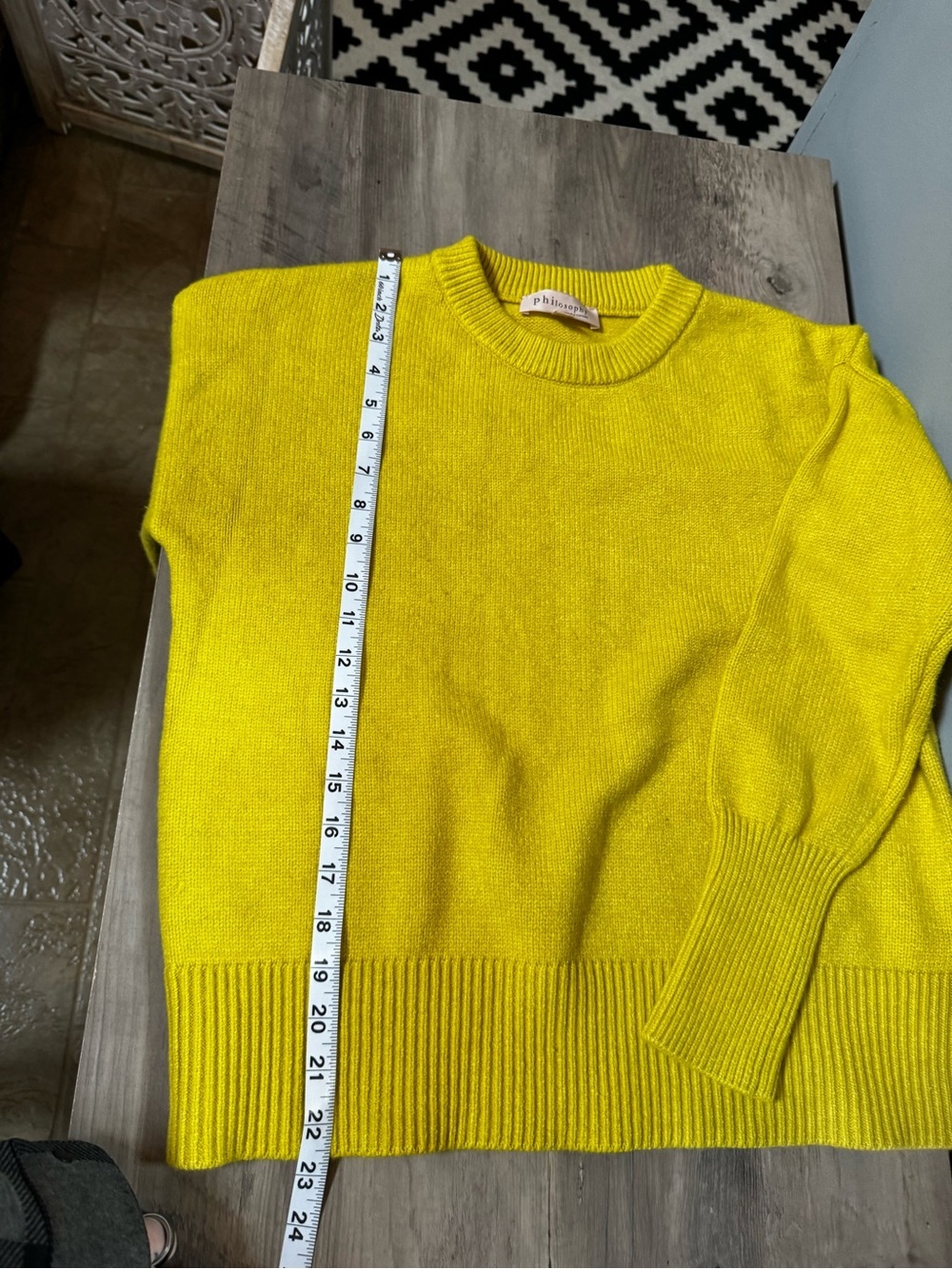 Philosophy Lemon Yellow Ribbed Knit Top - Picture 6 of 7